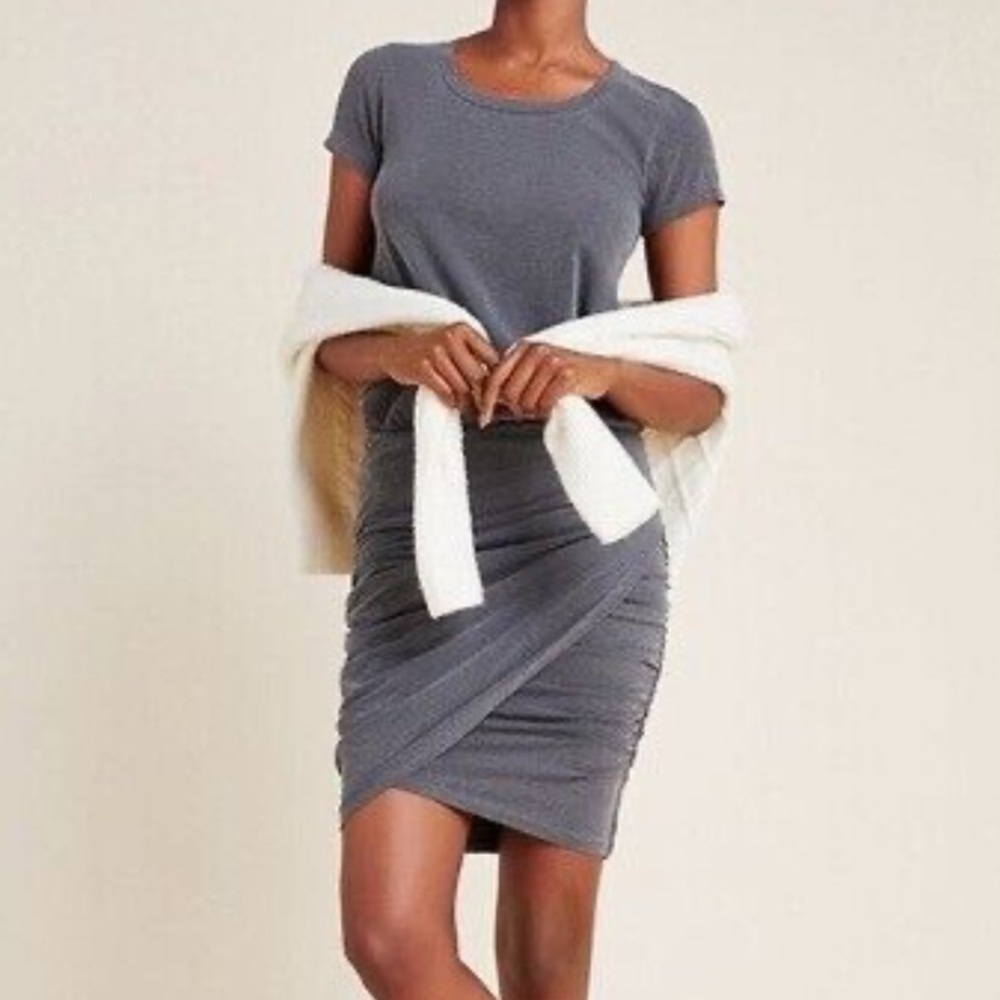 Sundry Sz 1 Small Faded Gray‎ Mini Tulip Skirt Dress Casual Cotton
